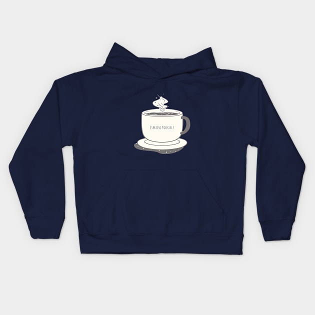 Espresso Yourself Kids Hoodie by Pixels, Prints & Patterns